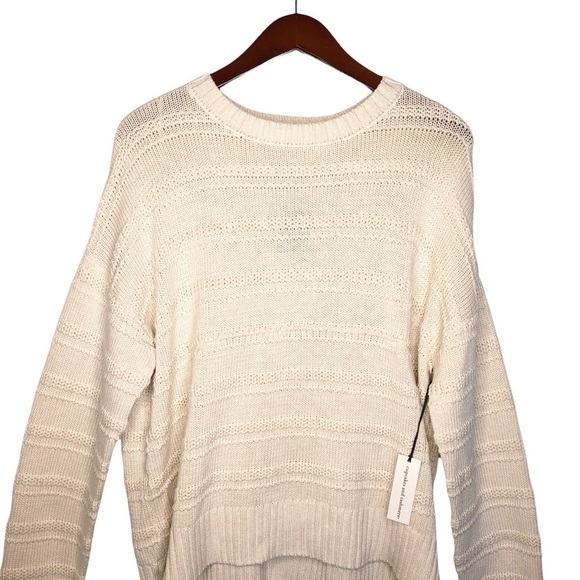 CUPCAKES and CASHMERE NWT Textured Pullover Knit Hi Low Hem Sweater in Cream - Picture 7 of 16